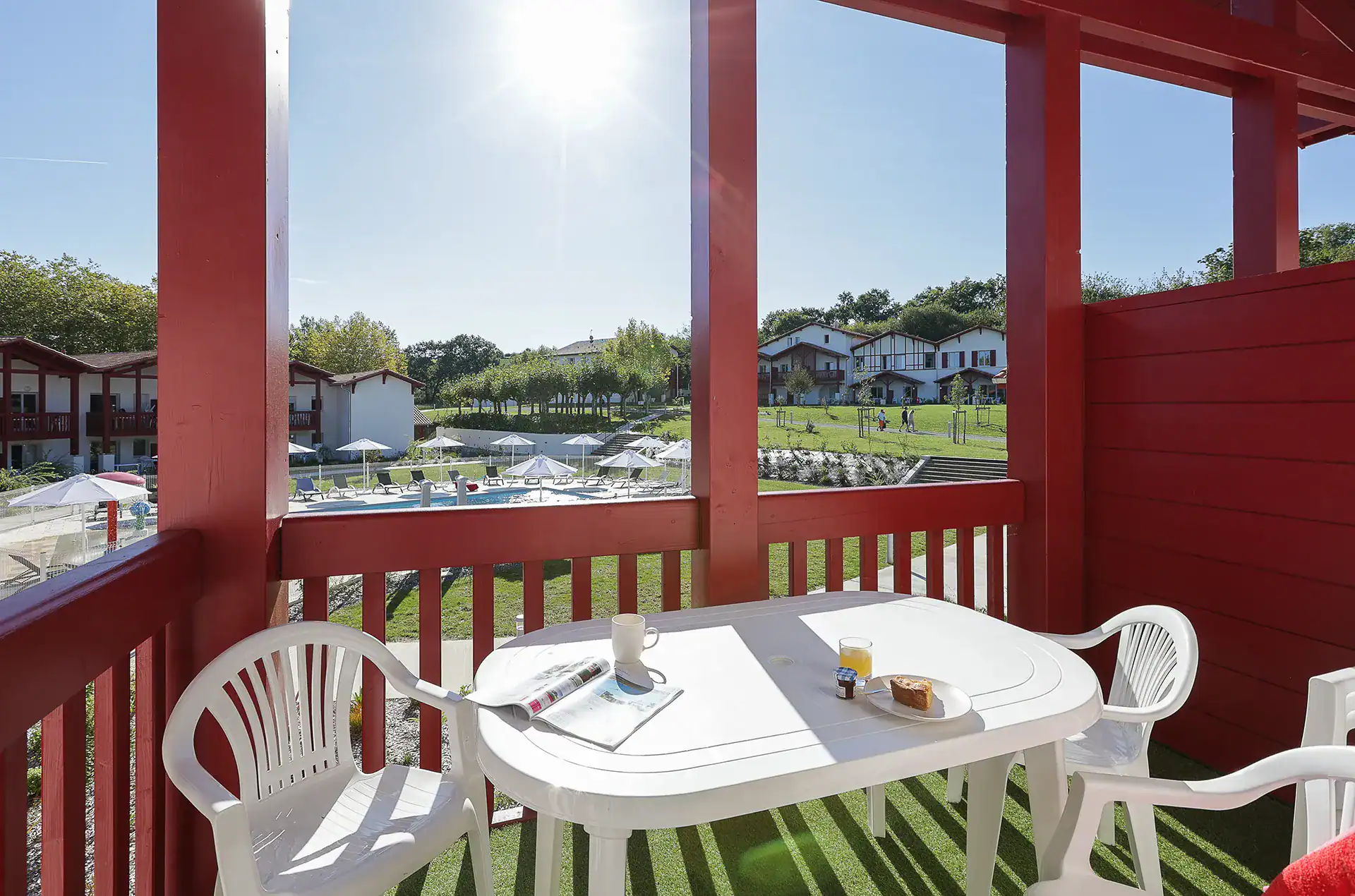 Example of a view from a terrace of a holiday home at the Goélia Le Domaine d'Uhaina holiday residence in Urrugne in the Basque Country