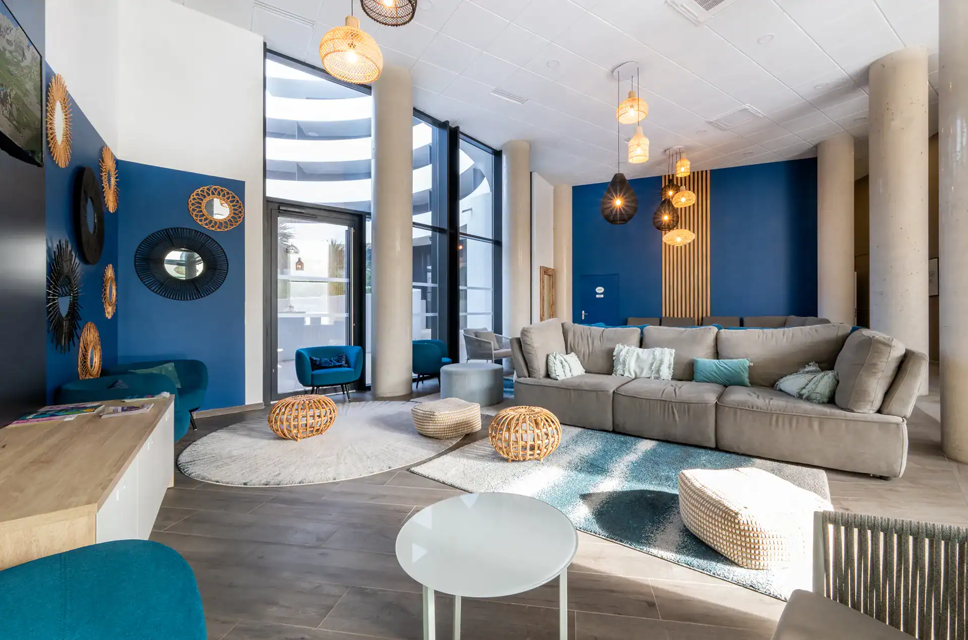 Reception area of the Goélia Le Sylène holiday residence in Cap d'Agde