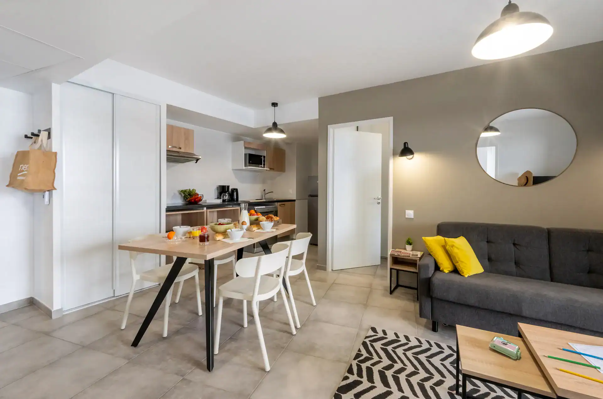 Example of the interior of accommodation at the Goélia Le Sylène holiday residence in Cap d'Agde