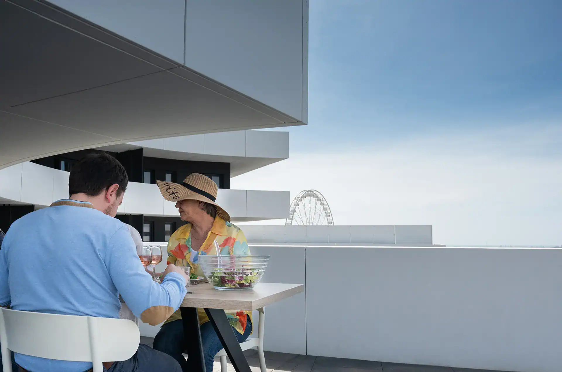 Example of a terrace at the Goélia Le Sylène holiday residence in Cap d'Agde