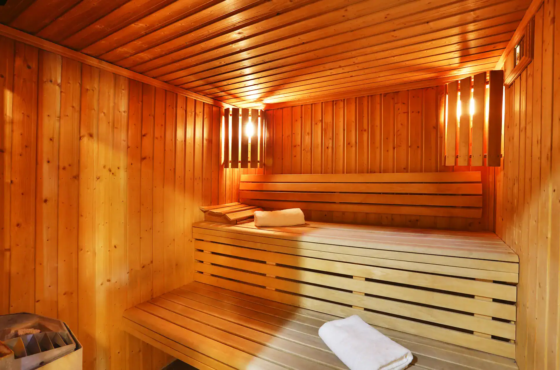 Sauna at the Goélia Les Chalets du Bois de Champelle holiday residence in M