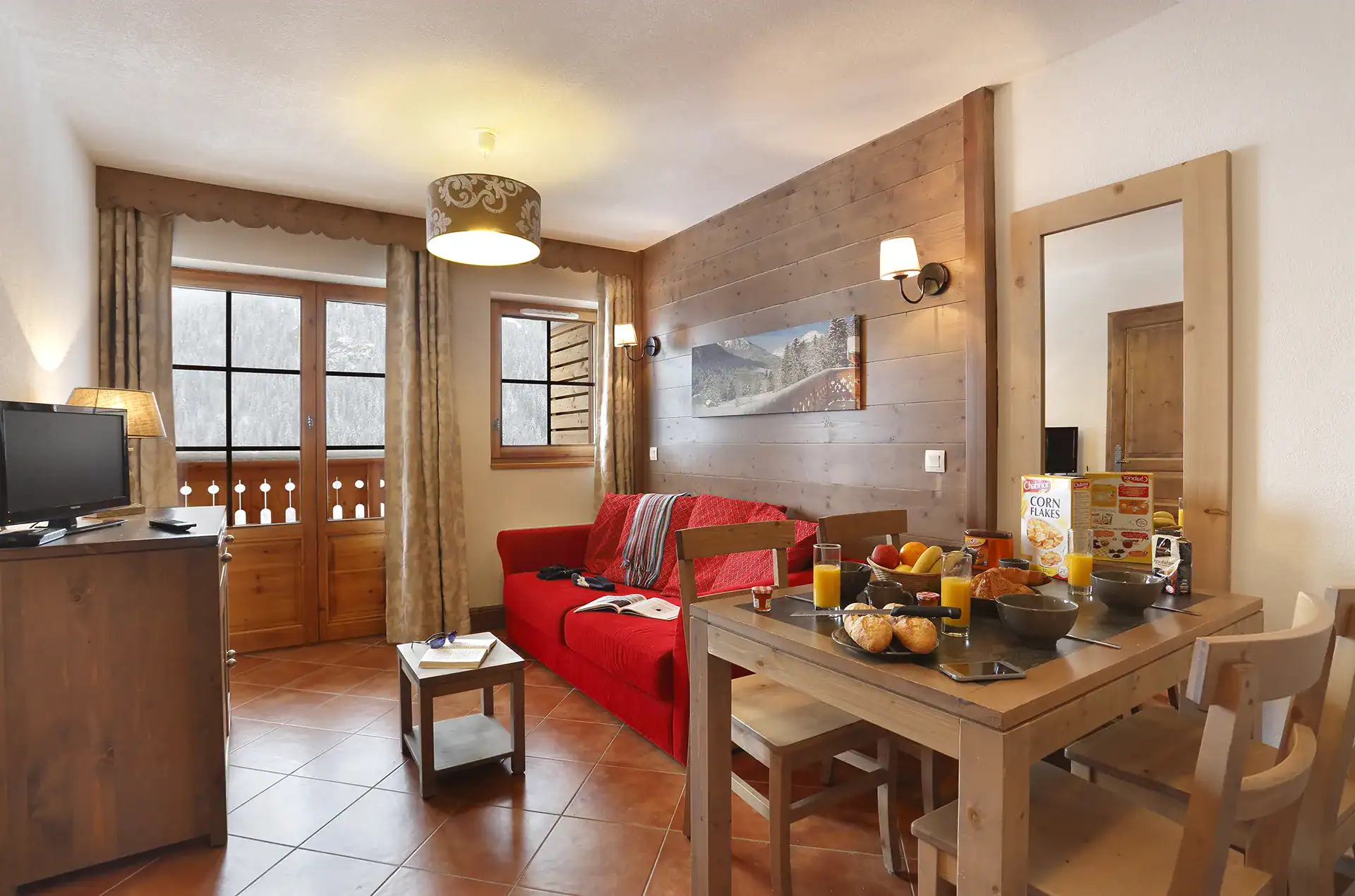 Example of the interior of accommodation at the Goélia Le Grand Lodge holiday residence in Châtel 