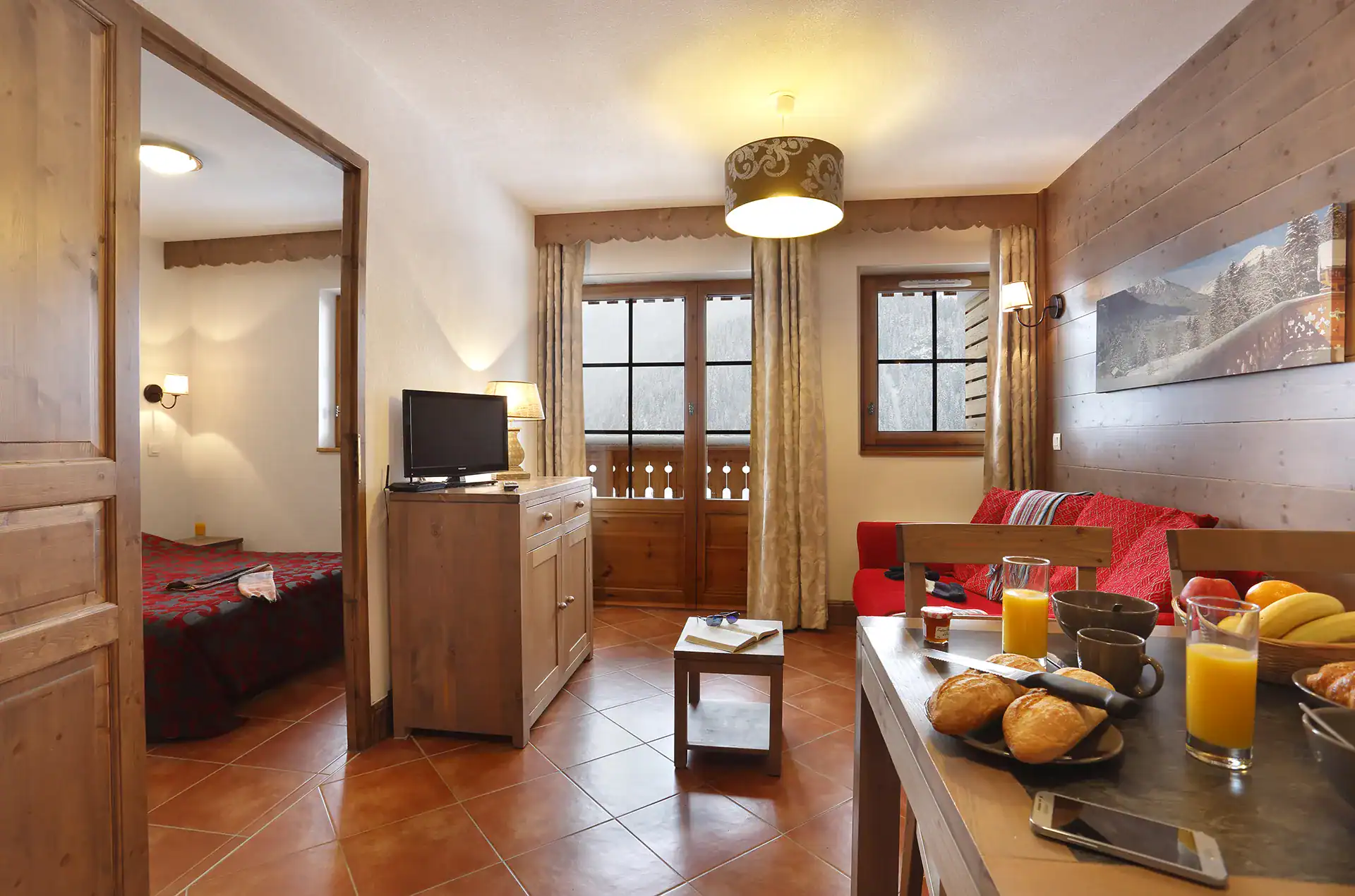 Example of the interior of accommodation at the Goélia Le Grand Lodge holiday residence in Châtel 