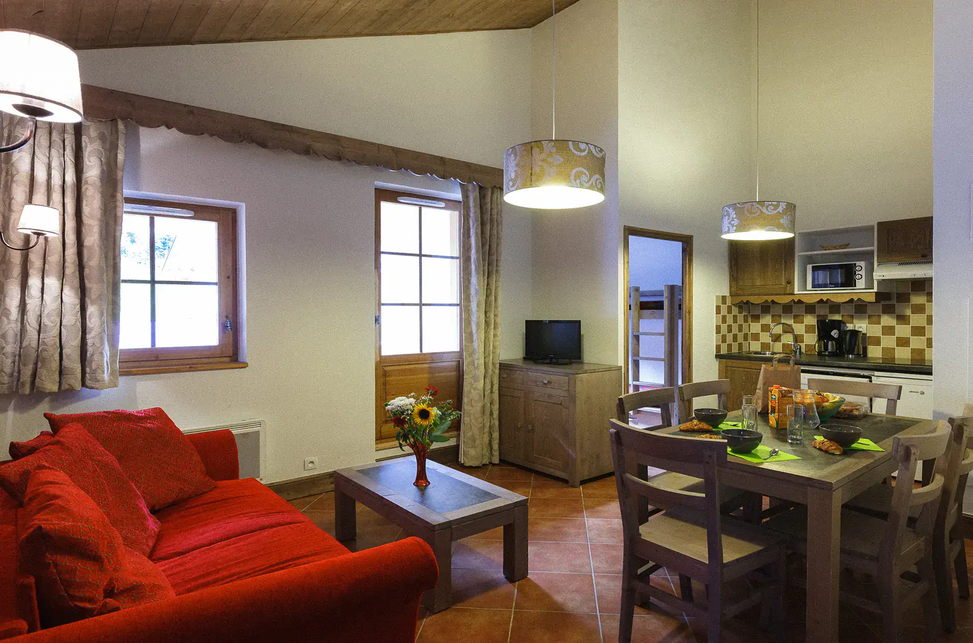 Exemple d'intérieur d'un logement de la résidence de vacances Goélia Le Grand Lodge à Châtel