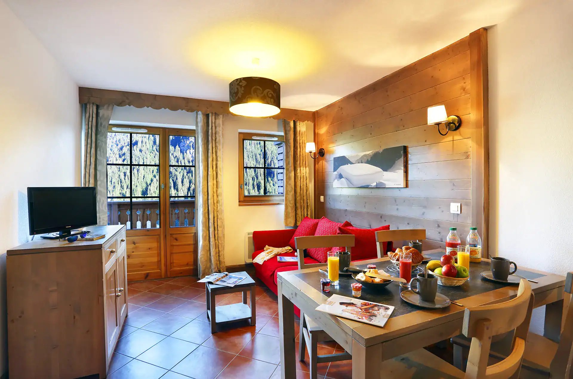 Exemple d'intérieur d'un logement de la résidence de vacances Goélia Le Grand Lodge à Châtel