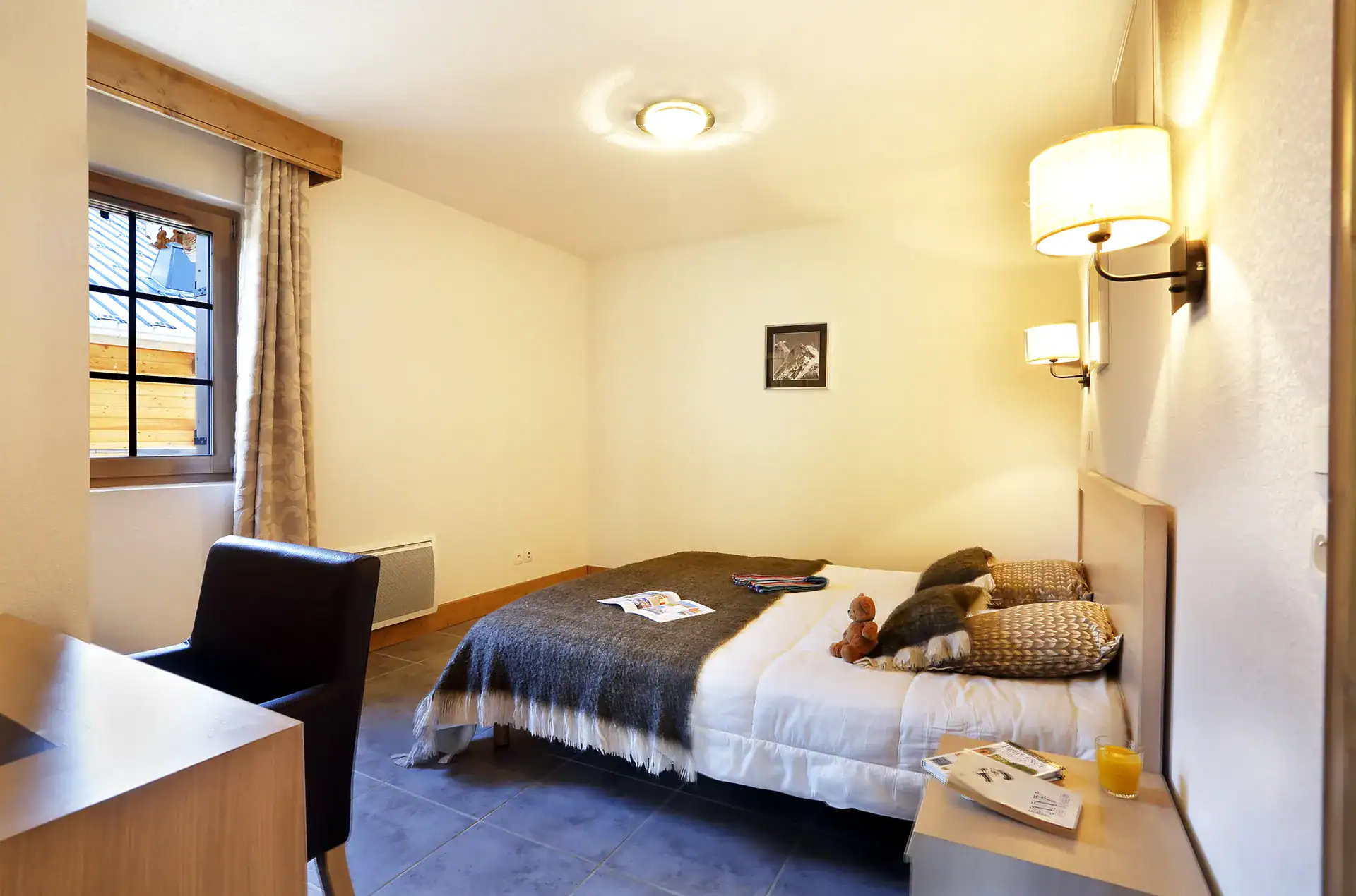 Exemple d'une chambre de la résidence de vacances Goélia Le Grand Ermitage à Châtel 