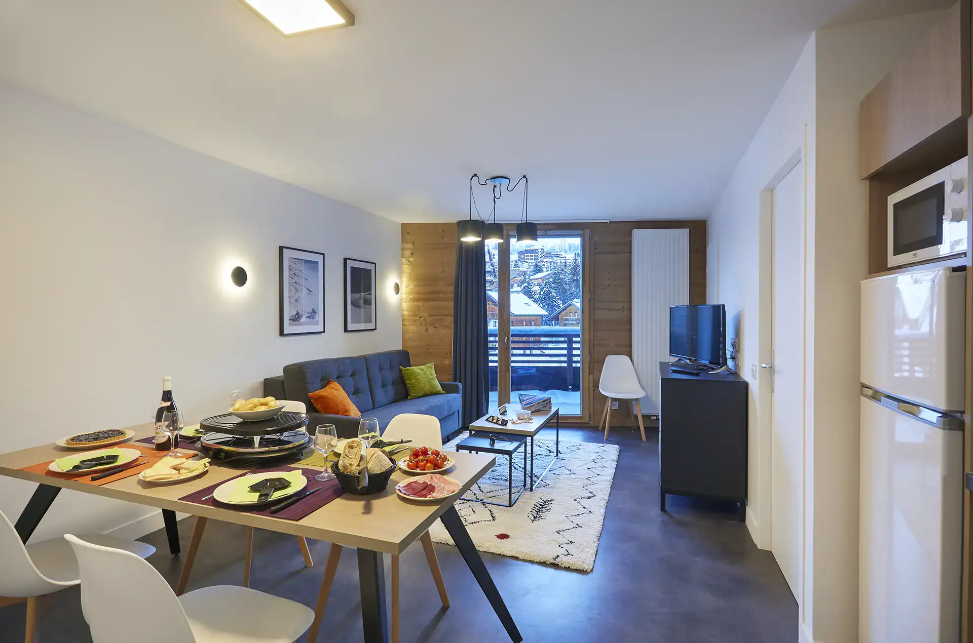 Example of the interior of accommodation at the Goélia Le Hameau holiday residence in Les Deux Alpes