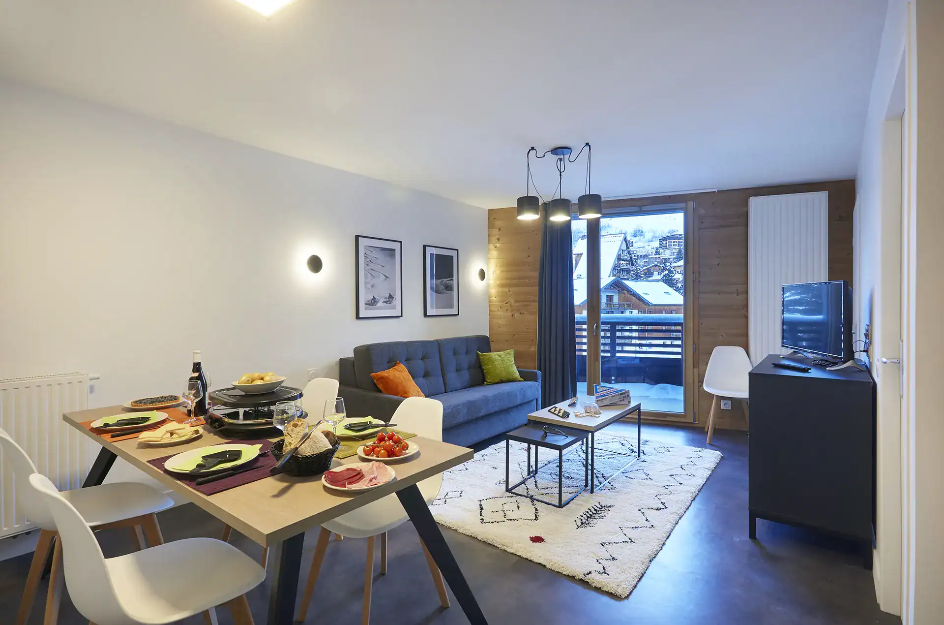 Example of the interior of accommodation at the Goélia Le Hameau holiday residence in Les Deux Alpes