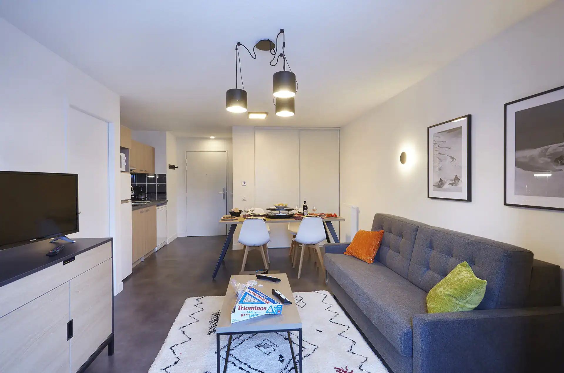 Example of the interior of accommodation at the Goélia Le Hameau holiday residence in Les Deux Alpes