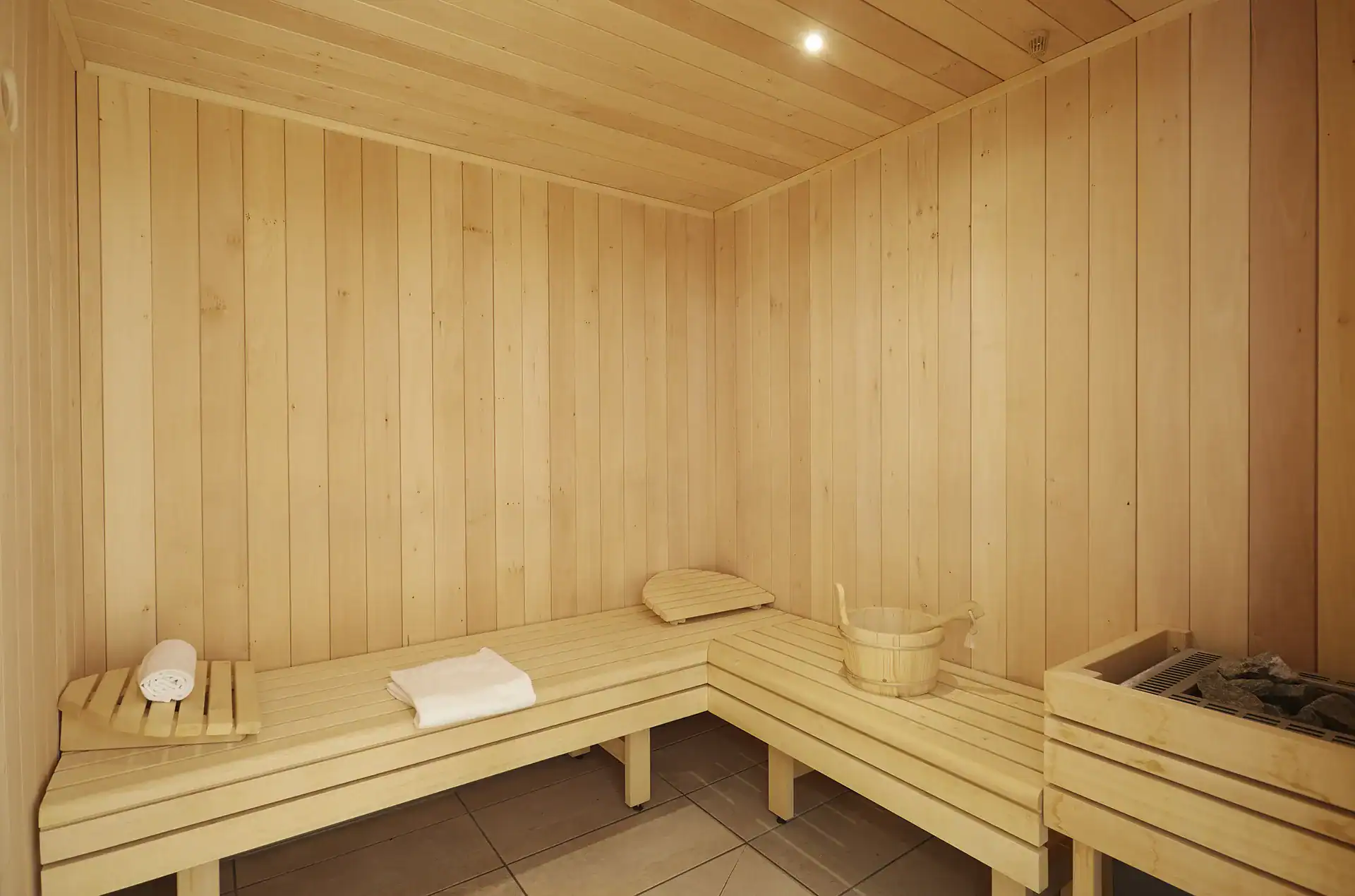 Sauna at the Goelia Le Hameau holiday residence in Les Deux Alpes