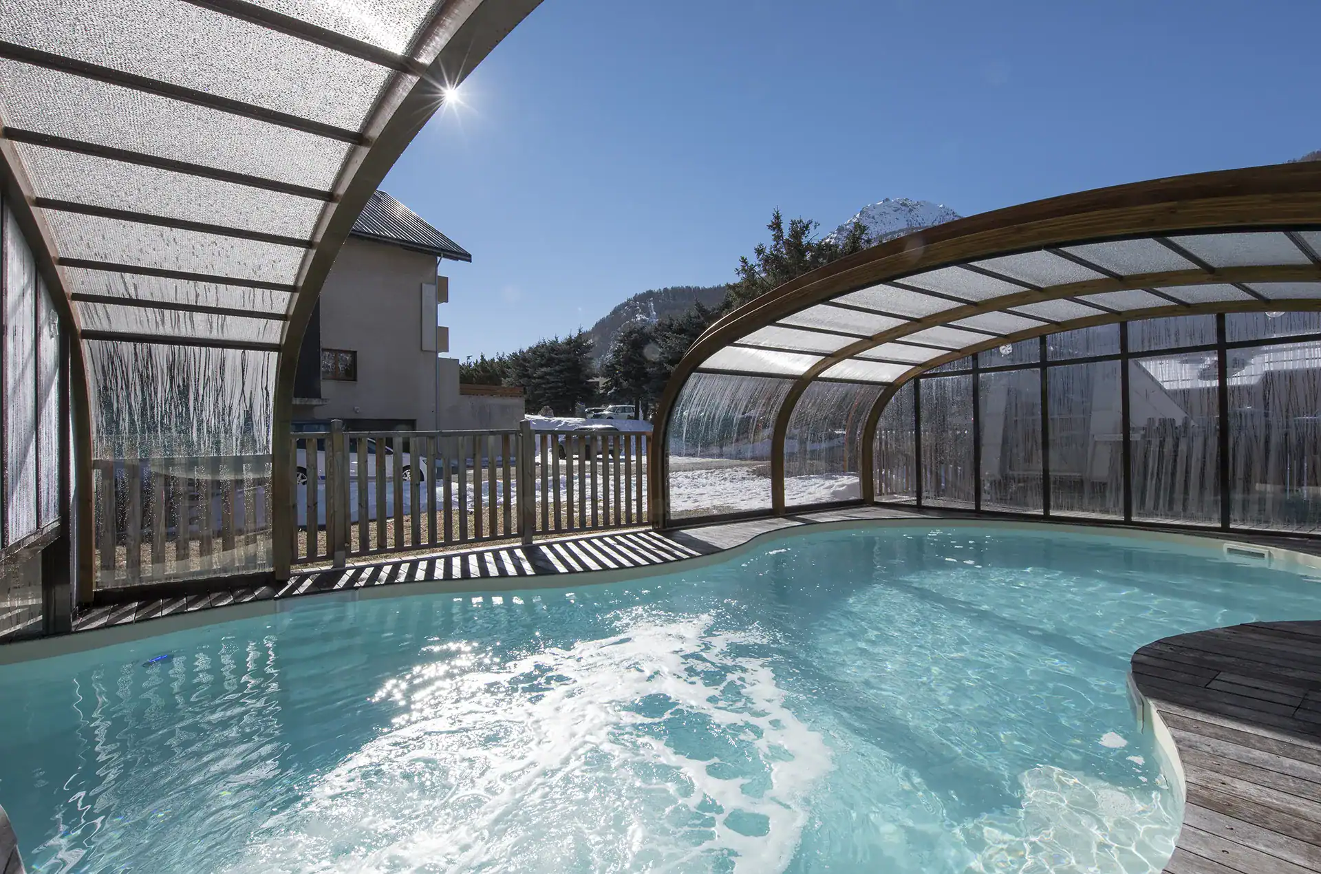 Heated indoor swimming pool at the Goélia L'Adret holiday residence in Serre-Chevalier