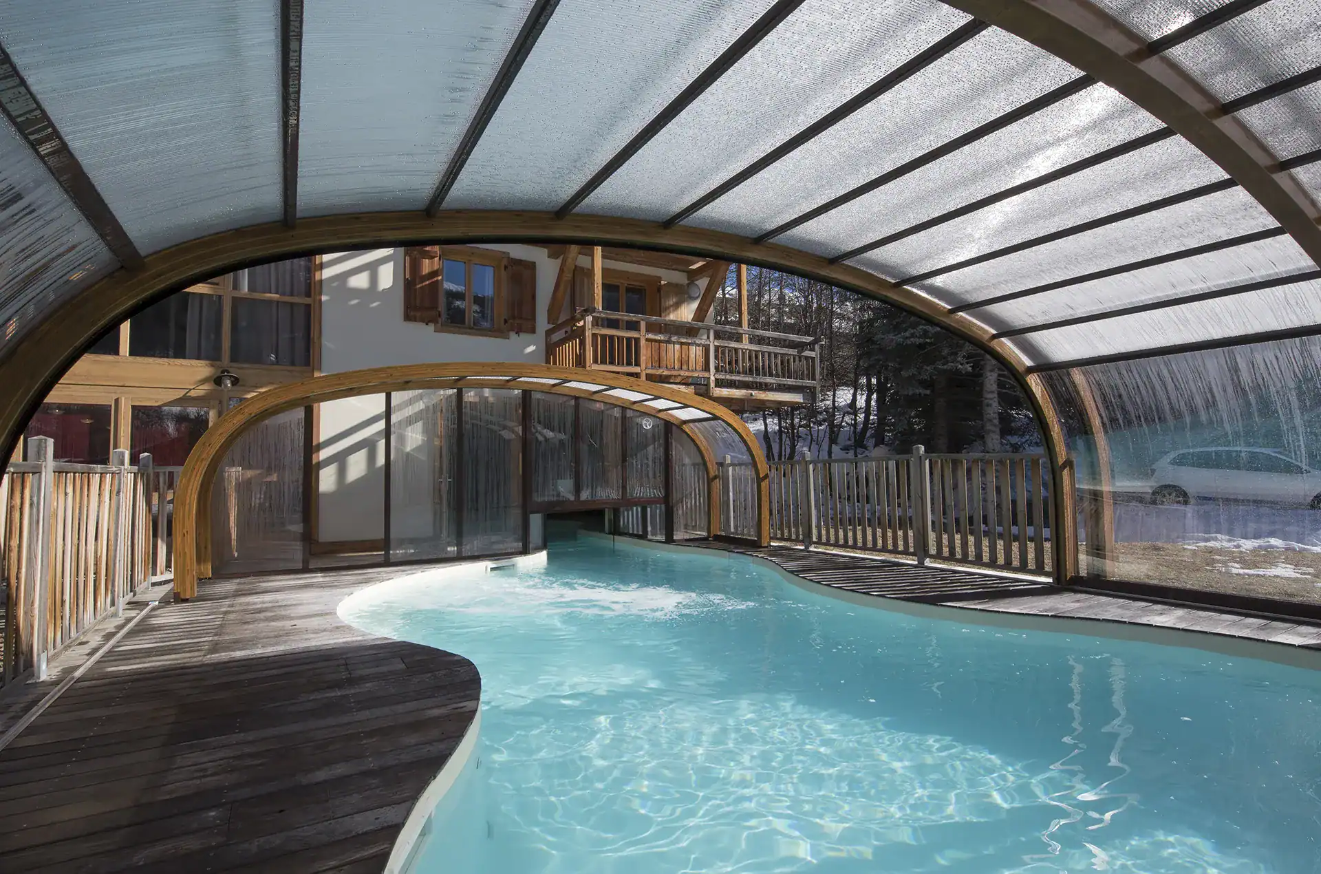 Heated indoor swimming pool at the Goélia L'Adret holiday residence in Serre-Chevalier