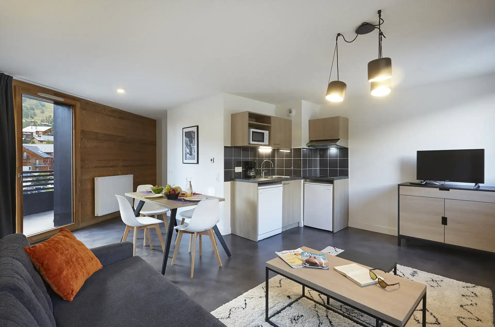 Example of the interior of a holiday home at the Goélia L'Adret holiday residence in Serre-Chevalier