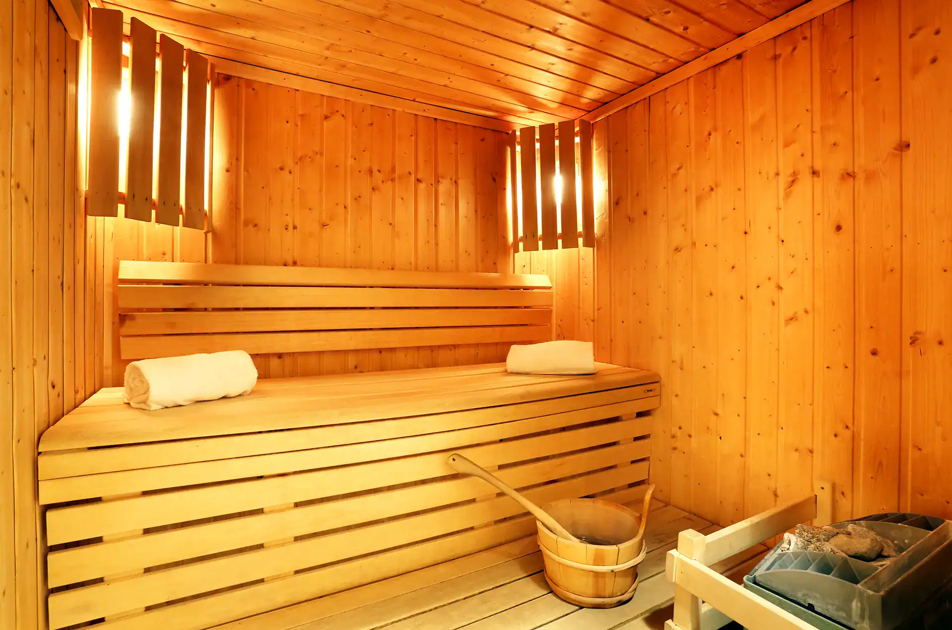 Sauna at the holiday home at the Goélia L'Adret holiday residence in Serre-Chevalier