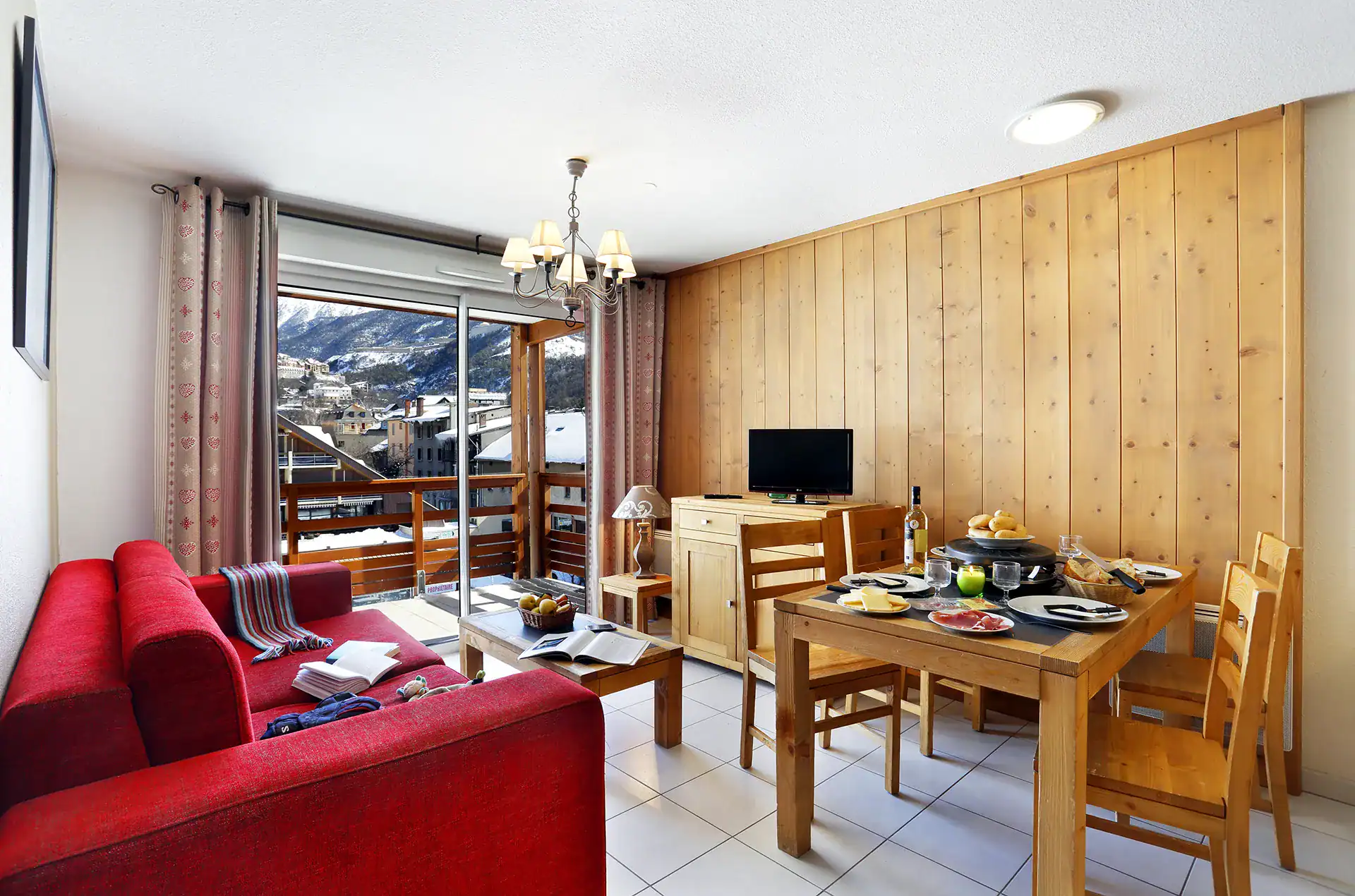 Example of the interior of a holiday home at the Goélia L'Aigle Bleu holiday residence in Serre-Chevalier