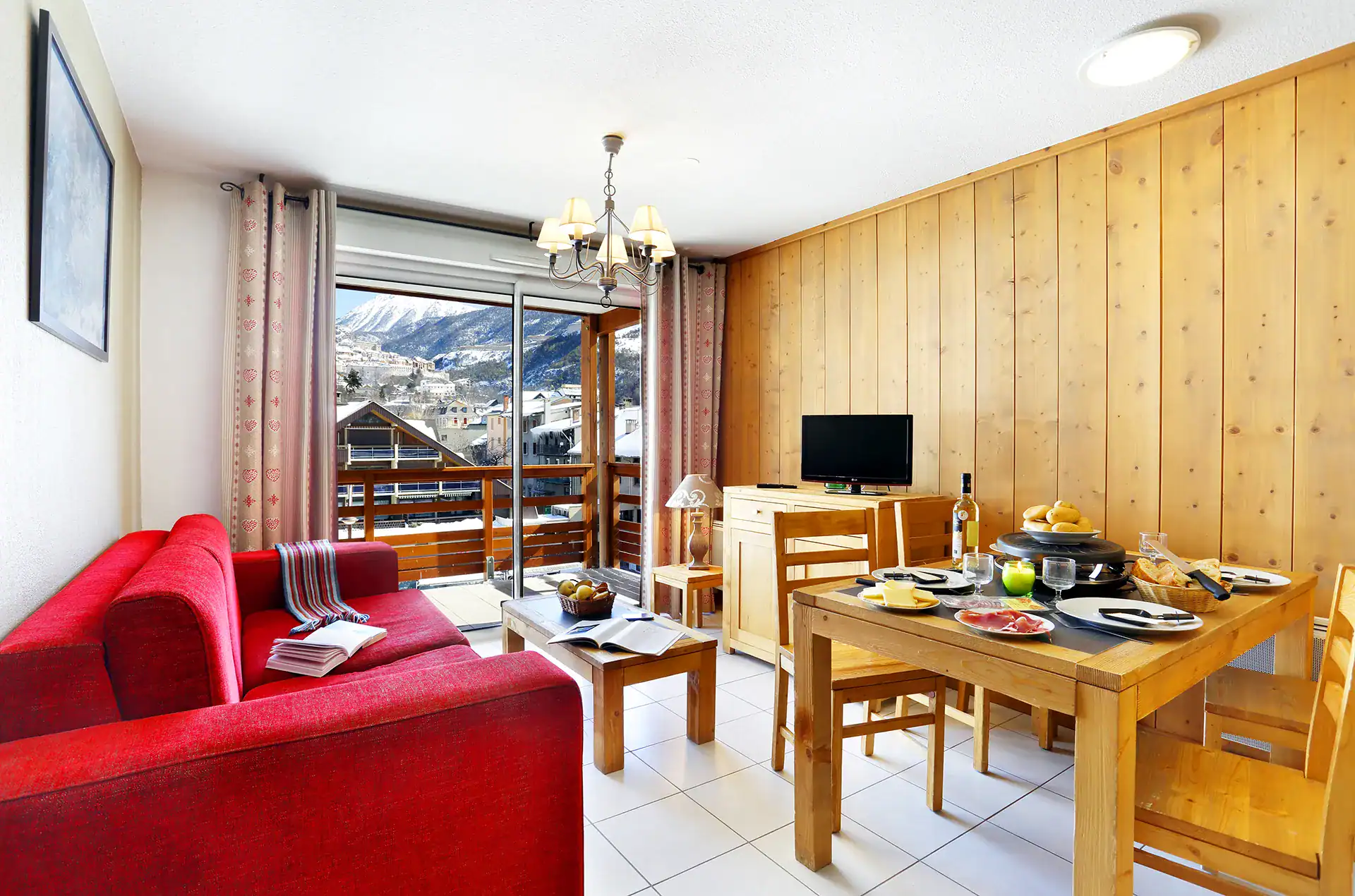 Example of the interior of a holiday home at the Goélia L'Aigle Bleu holiday residence in Serre-Chevalier