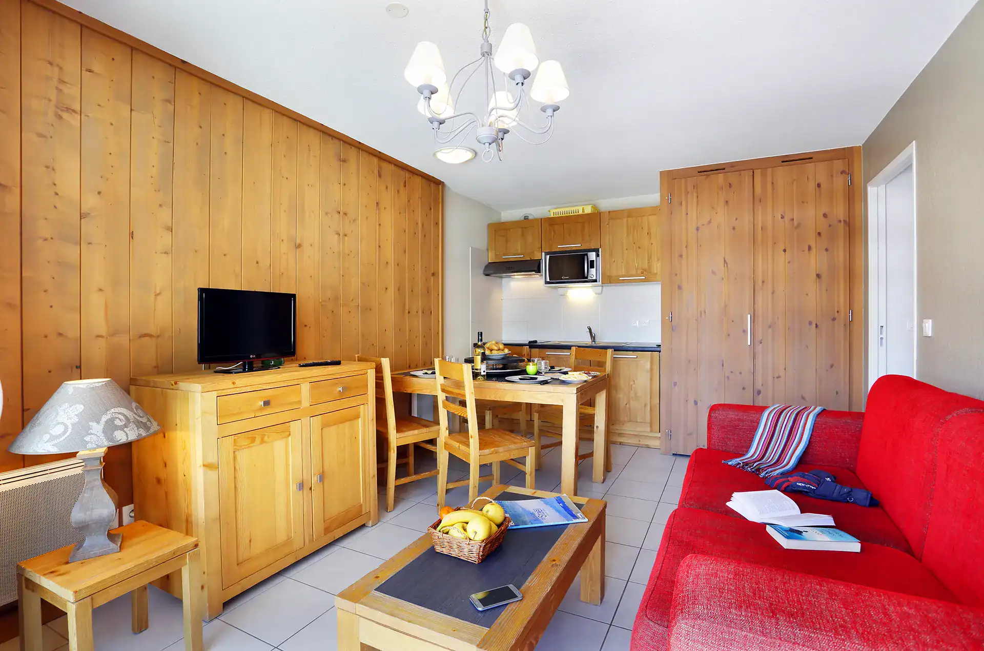 Example of the interior of a holiday home at the Goélia L'Aigle Bleu holiday residence in Serre-Chevalier