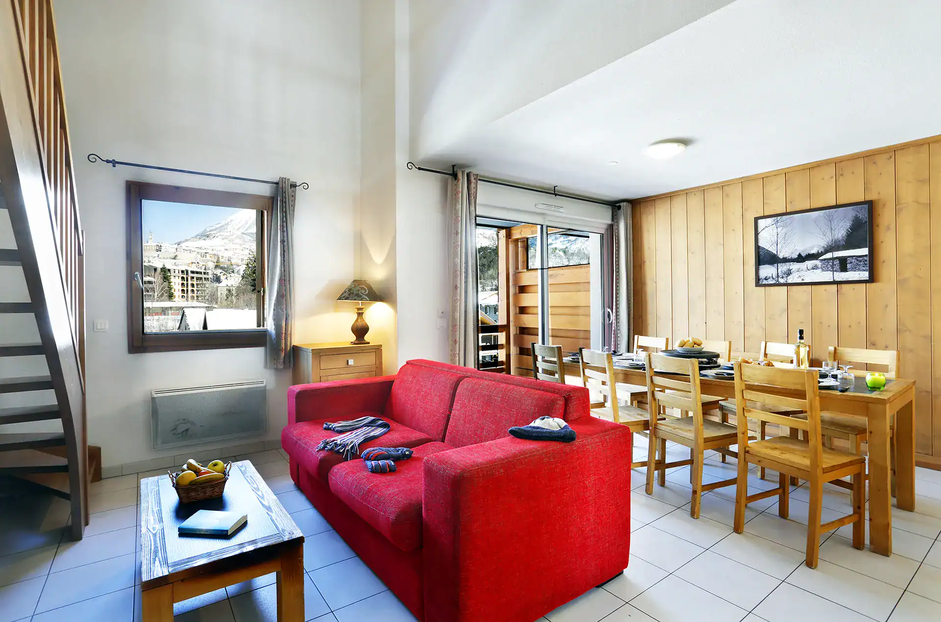 Example of the interior of a holiday home at the Goélia L'Aigle Bleu holiday residence in Serre-Chevalier