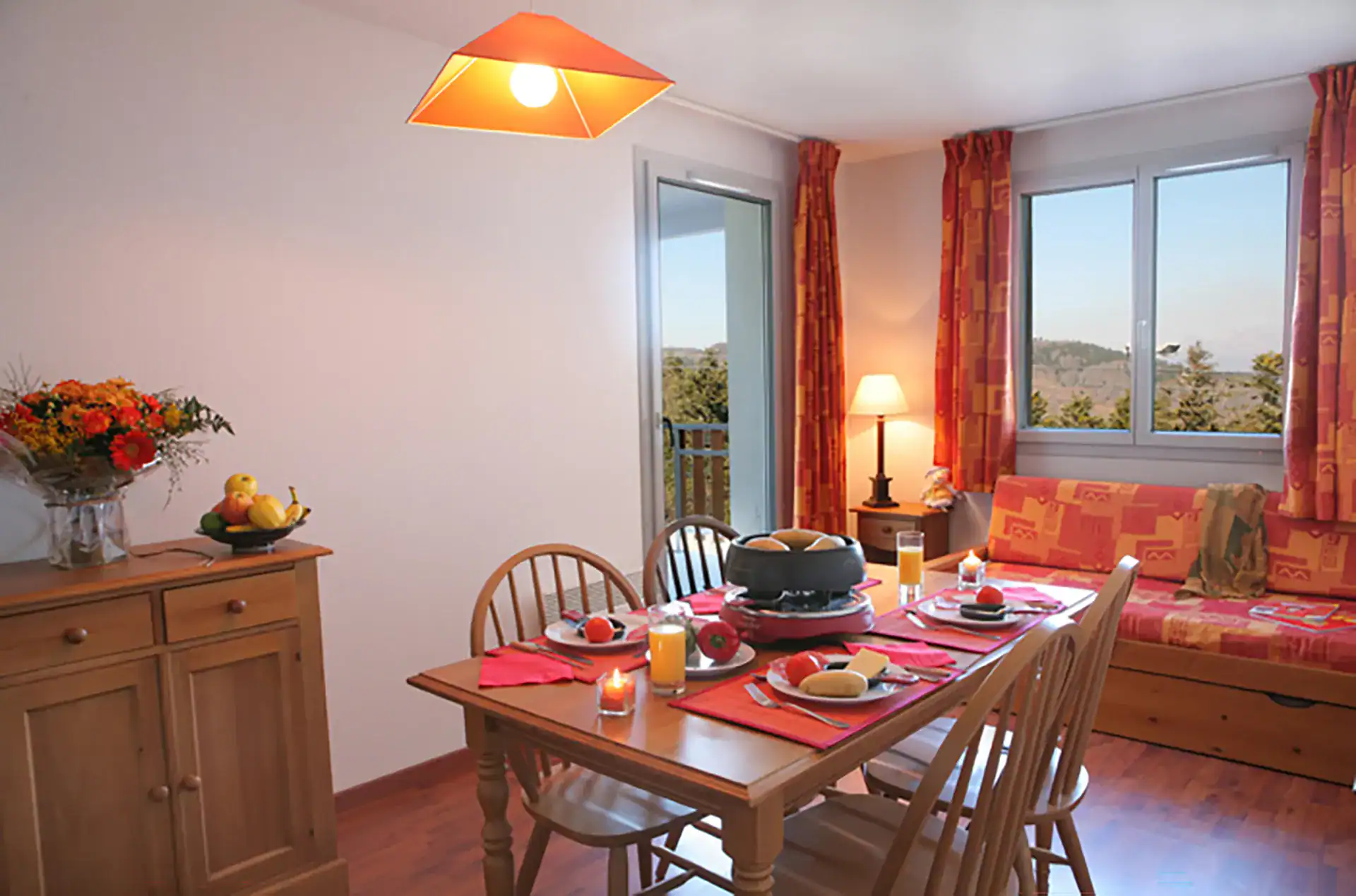 Example of interior at the Goélia Balcons d'ax holiday residence in Bonascre