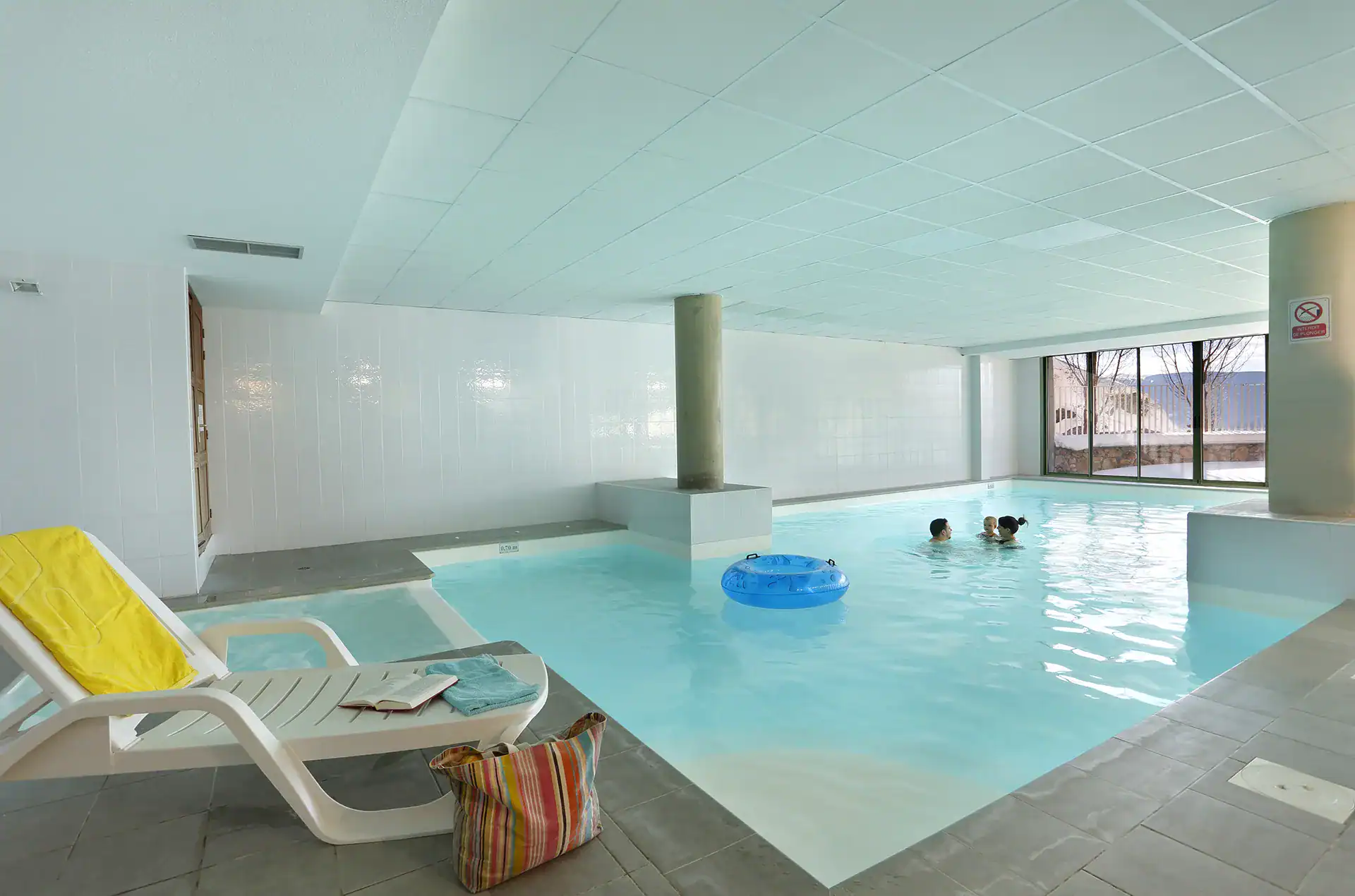 Heated indoor swimming pool at Les Chalets du Belvédère Goélia holiday residence in Font Romeu