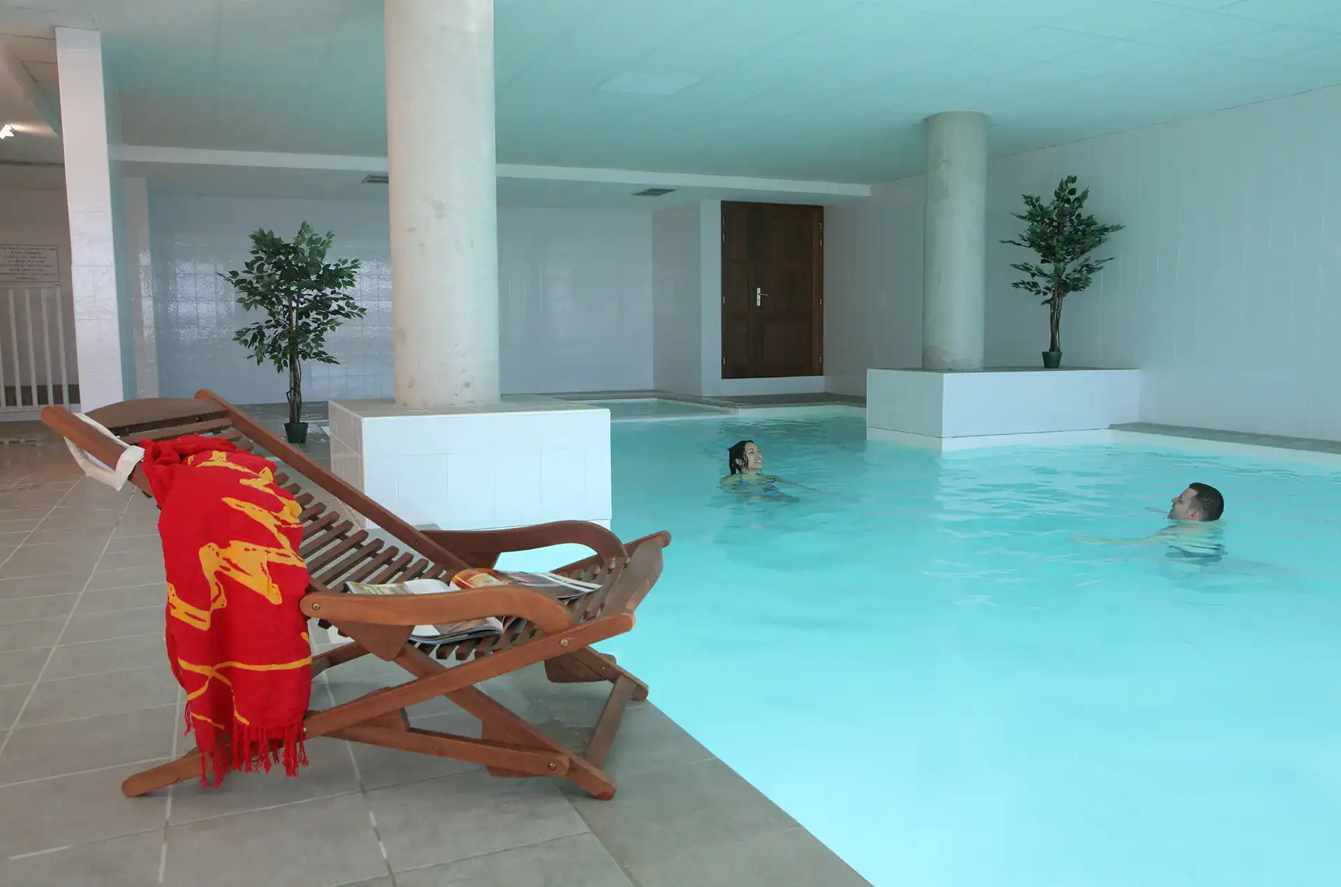 Heated indoor swimming pool at Les Chalets du Belvédère Goélia holiday residence in Font Romeu
