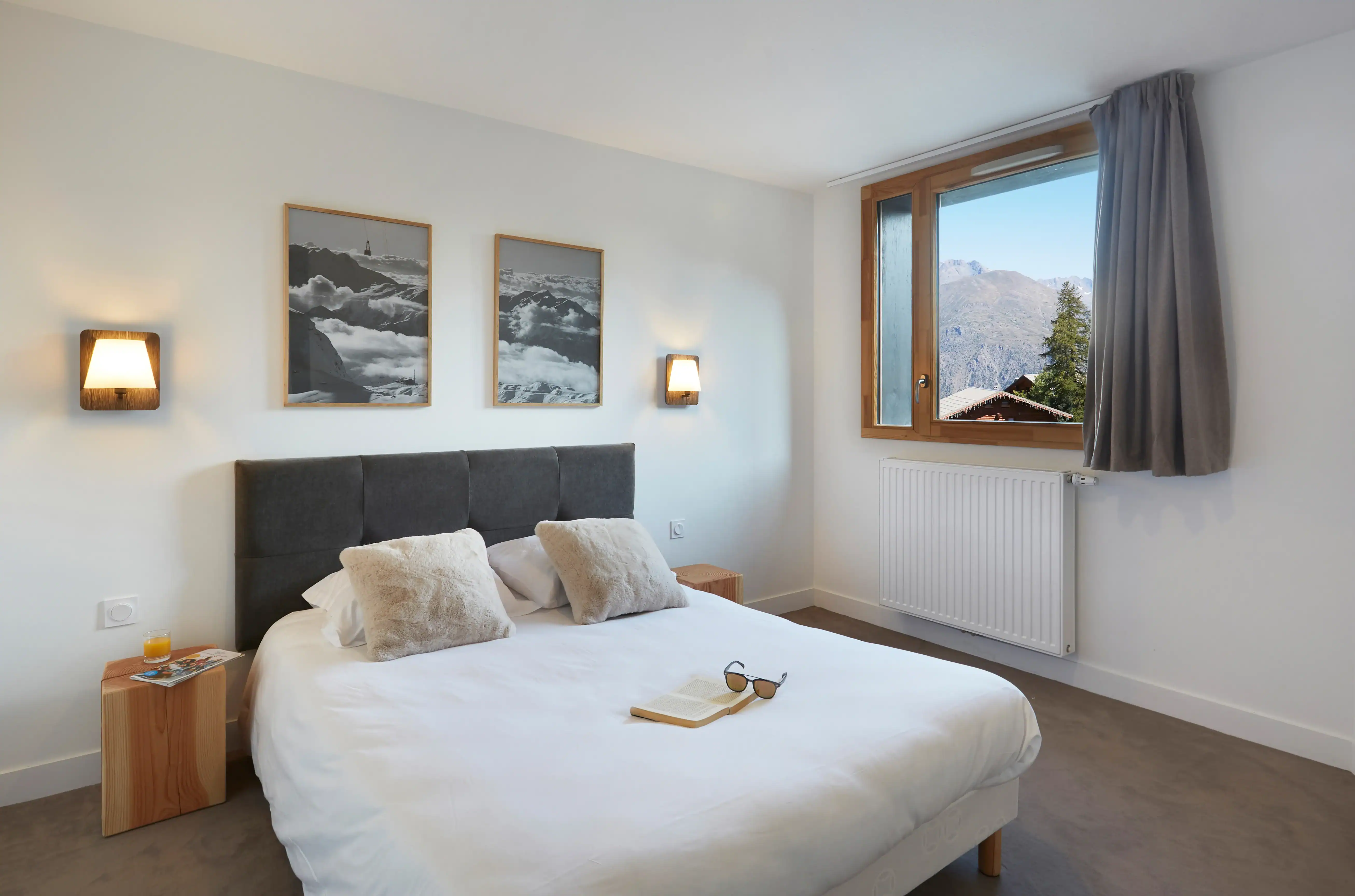 Exemple de chambre de la résidence de vacances Le Hameau aux Deux Alpes