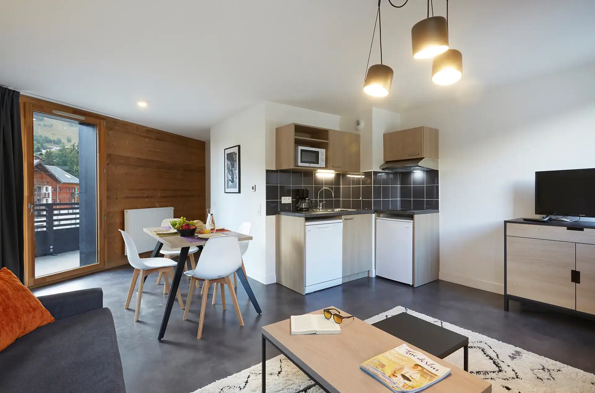 Exemple d'intérieur d'un logement de la résidence de vacances Le Hameau aux Deux Alpes