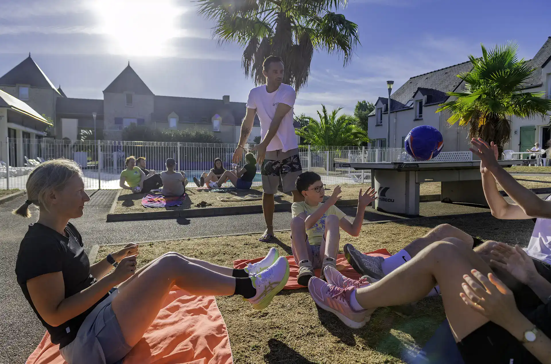 Examples of sports activities in July and August at the Goélia Le Domaine des Mauriers holiday complex in St Malo. 