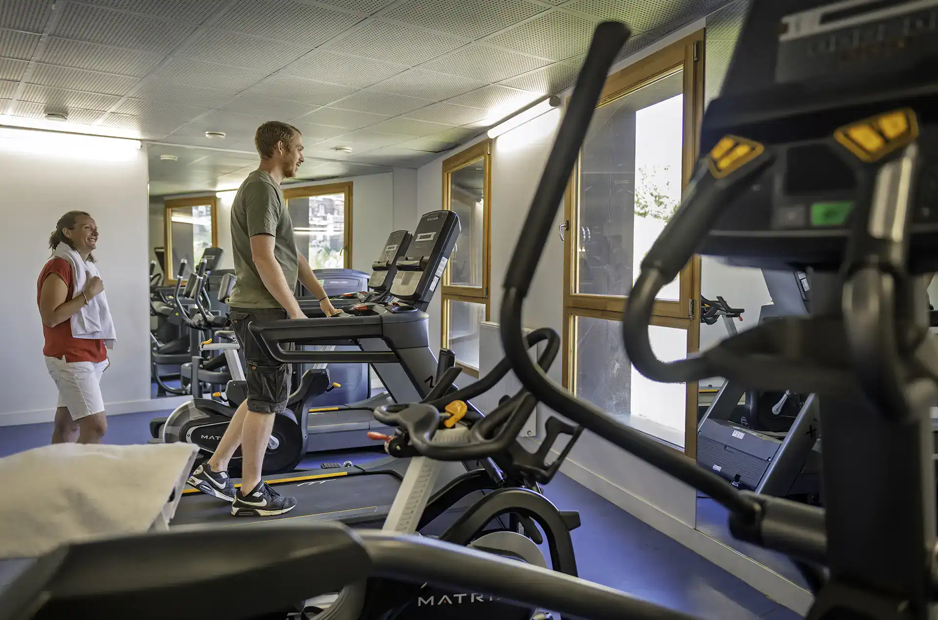 Fitness centre at the Goélia le Hameau holiday residence in Les Deux Alpes