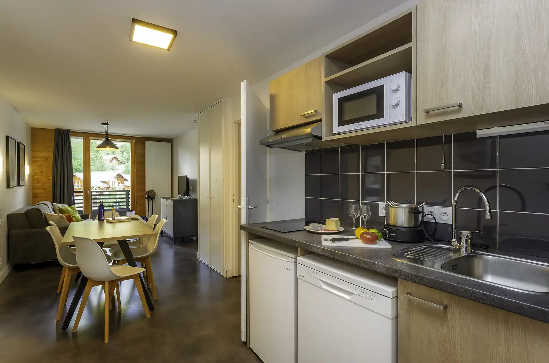 Exemple d'intérieur d'un logement de la résidence de vacances Le Hameau aux Deux Alpes