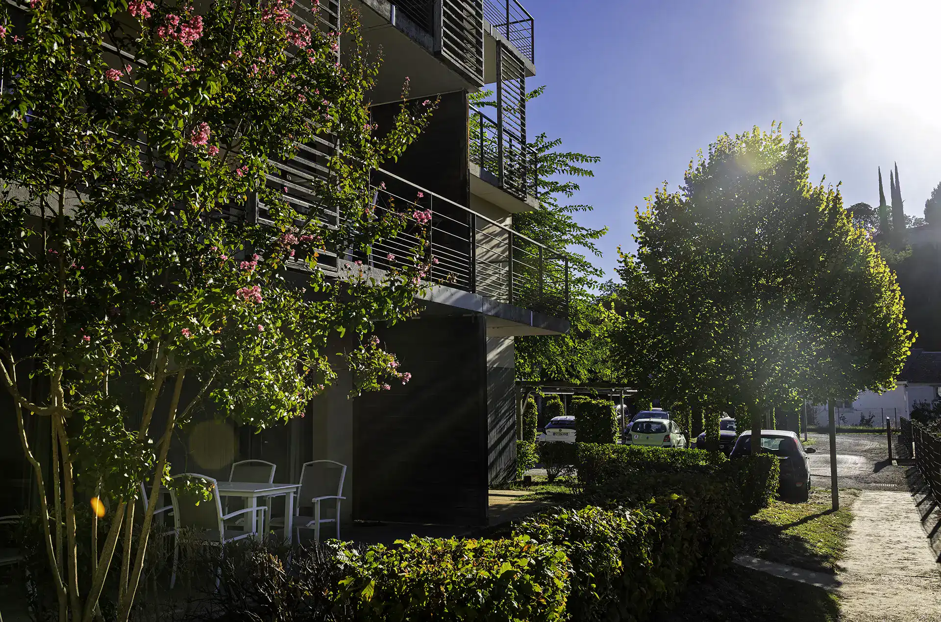 Exemple de terrasse d'un logement de la résidence de vacances Goélia Le Clos St Michel à Chinon dans les Pays de la Loire